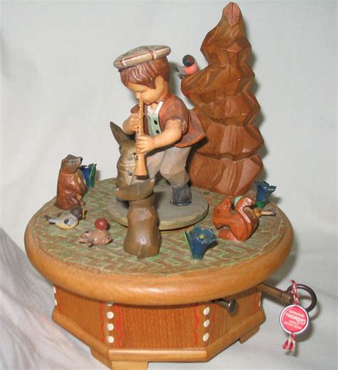 figurine music box|vintage wooden figurine music box.